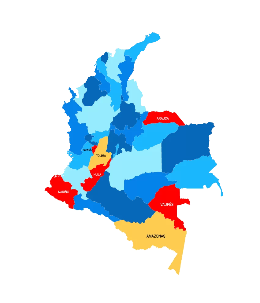 Informe indica aumentó del suicidio en Colombia 1 mapa colombia