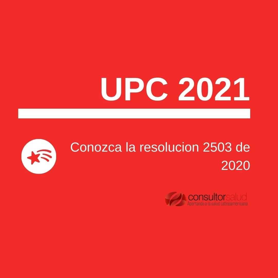Unidad de Pago por Capitacion 2021 resolucion 2503 de 2020