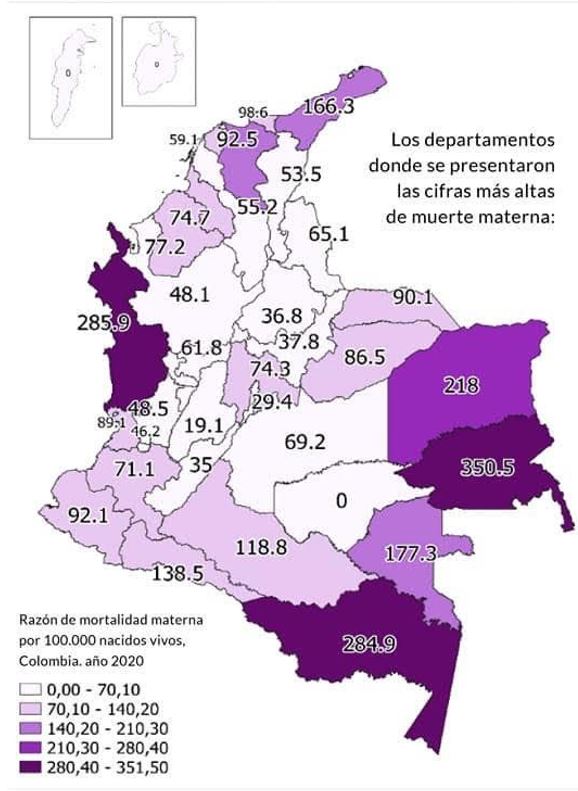 mortalidad materna por departamento