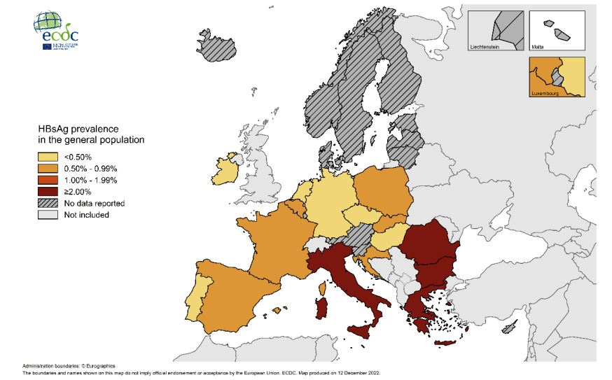 prevalencia hepatitis b y c europa