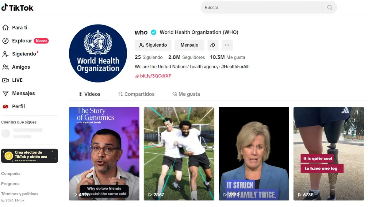 OMS y TikTok se unen para combatir la desinformación sobre salud y promover bienestar con contenido científico