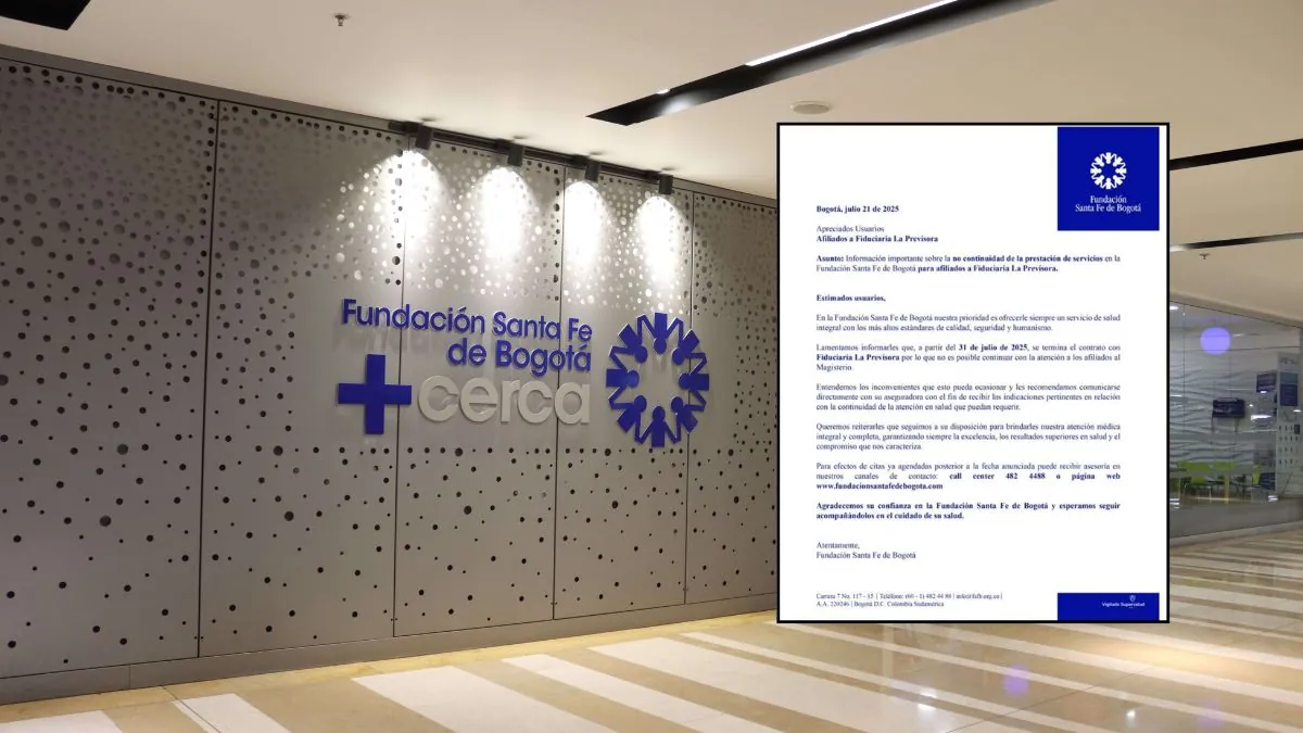 Fundación Santa Fe dejará de atender a docentes afiliados a La Previsora a partir del 31 de julio de 2025