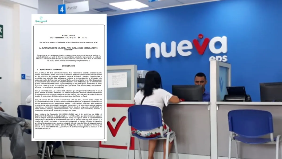 Giros directos de ADRES a Nueva EPS requerirán informe técnico previo así lo ordena nueva resolución de la Supersalud