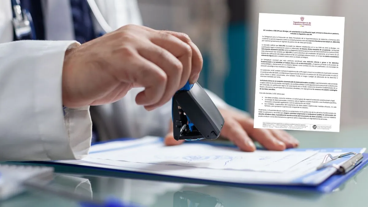 SIC sanciona a EPS SOS por divulgar historia clínica de un paciente con diagnóstico de VIH