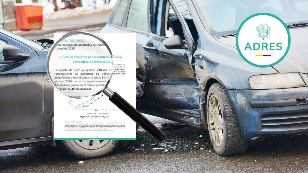 ADRES reporta giros por $38 mil millones en agosto por reclamaciones de accidentes de tránsito