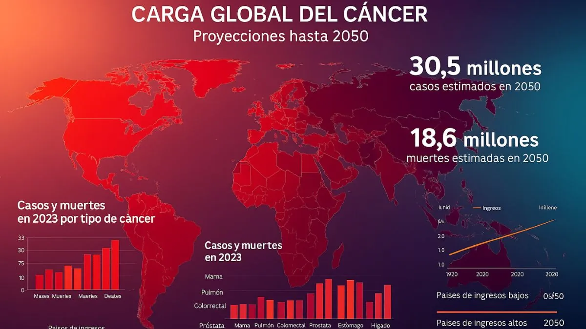 El cáncer alcanzará cifras récord 30 millones de casos y 18 millones de muertes en 2050, según estimaciones globales