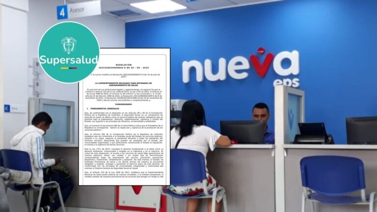 Supersalud ajusta la medida cautelar y aplaza hasta febrero de 2026 el control previo de giros de ADRES sobre Nueva EPS