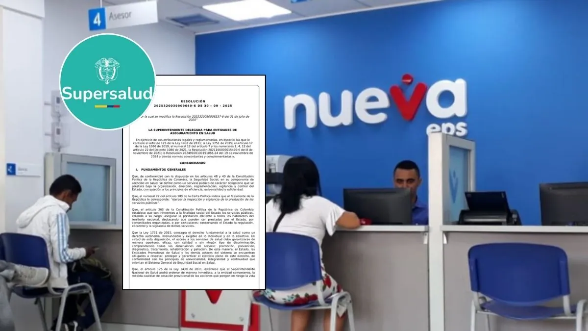 Supersalud ajusta la medida cautelar y aplaza hasta febrero de 2026 el control previo de giros de ADRES sobre Nueva EPS