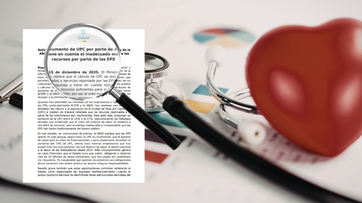 Aumento de la UPC - Gobierno cuestiona propuesta de ACEMI y ANDI por fallas en el manejo de recursos