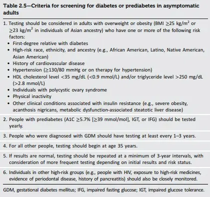 Estándares de Atención en Diabetes 2026: Actualización Clínica y Gestión de Riesgo para Sistemas de Salud 2 Criterios para el tamizaje de diabetes o prediabetes en adultos asintomaticos