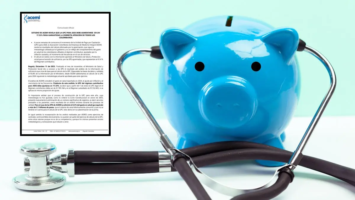 Estudio de ACEMI advierte que la UPC 2026 requiere un aumento del 17 33para sostener la atención en salud en Colombia
