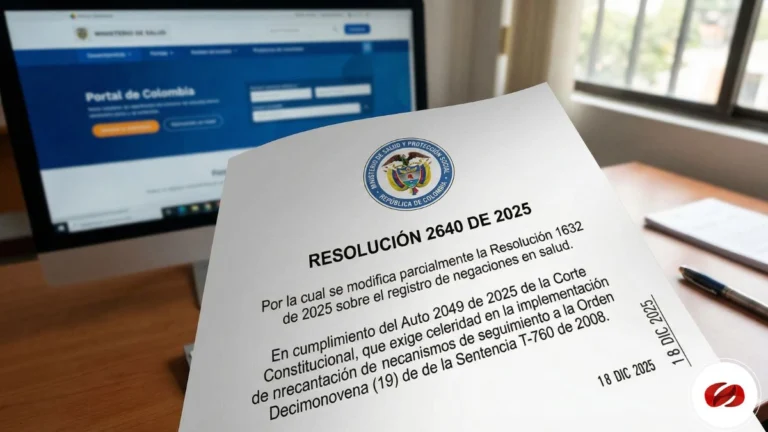 Resolucion 2640 de 2025 modifica el reporte de negaciones en salud