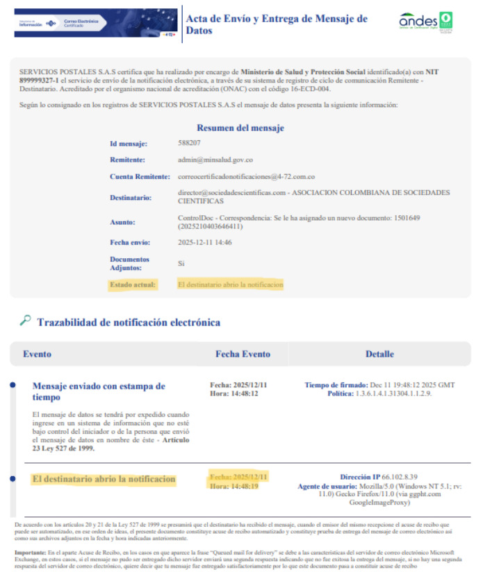 MinSalud responde a la ACSC por Equipos Basicos de Salud asegura entrega completa de informacion y cumplimiento de tutela