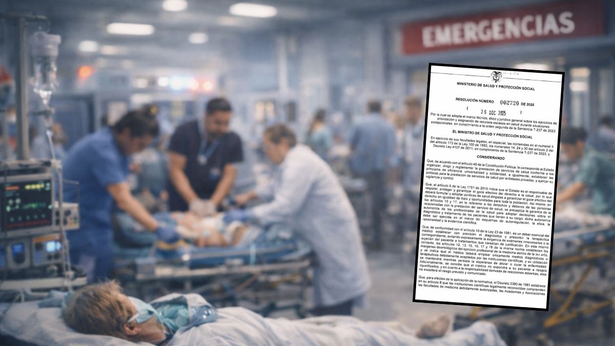 Qué pasa cuando no hay recursos para todos en una emergencia sanitaria y quién define la prioridad clínica Resolución 2720 de 2025