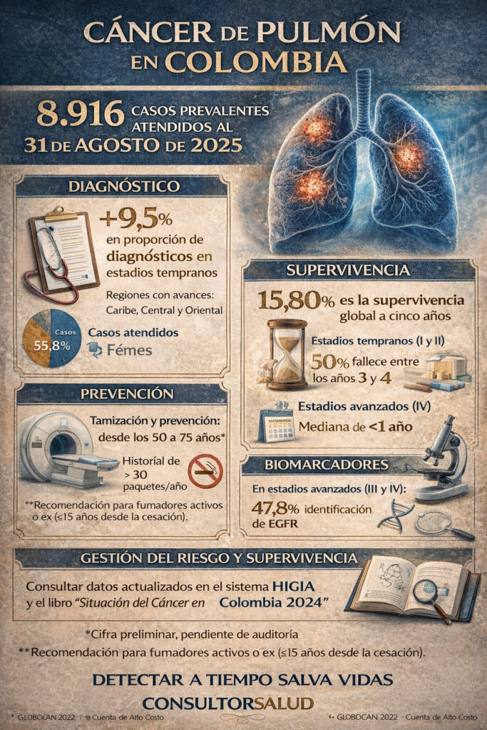 Cáncer de pulmón en Colombia: 8.916 casos prevalentes atendidos y señales de avance en diagnóstico temprano 1 Cancer de pulmon en Colombia 8.916 casos prevalentes atendidos y senales de avance en diagnostico temprano