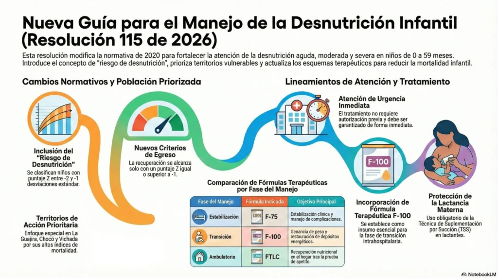 Minsalud actualiza la ruta contra la desnutrición aguda infantil: ¿qué deben garantizar EPS e IPS desde el primer contacto? - Resolución 0115 de 2026 1 Minsalud actualiza la ruta contra la desnutricion aguda infantil