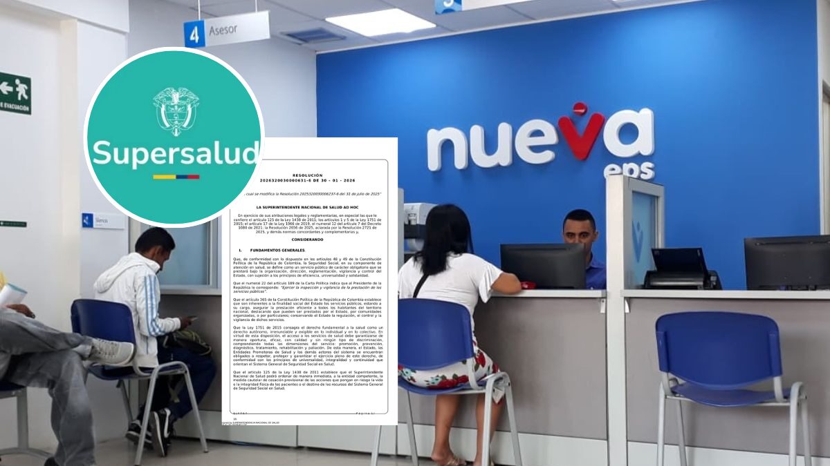 Supersalud Ad Hoc modifica la medida cautelar de Nueva EPS y refuerza el control sobre el giro de recursos