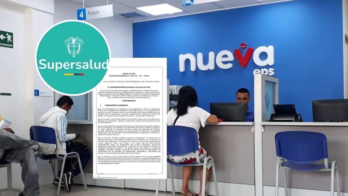 Supersalud Ad Hoc modifica la medida cautelar de Nueva EPS y refuerza el control sobre el giro de recursos