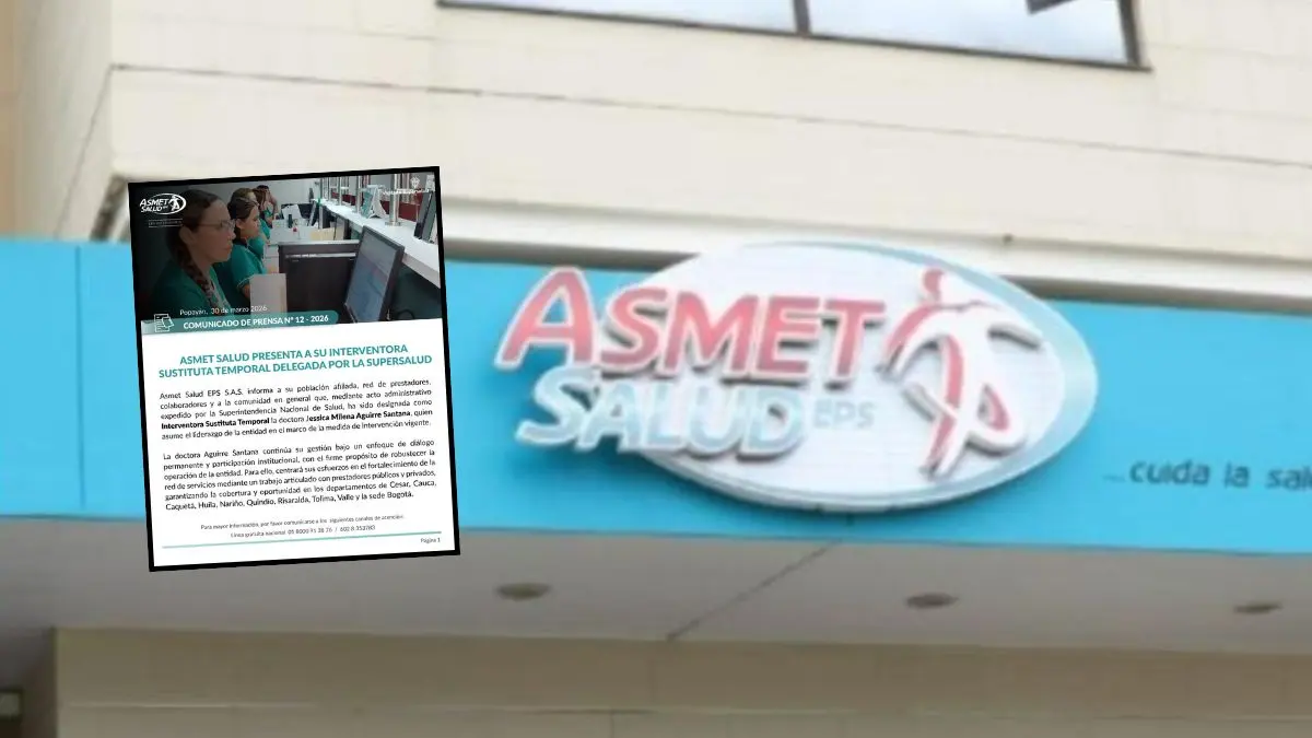 Asmet Salud EPS designa interventora sustituta temporal