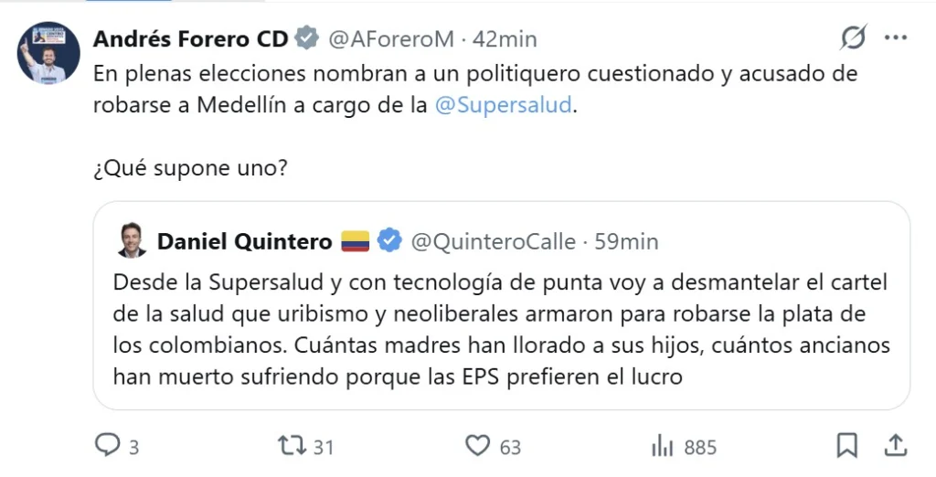 andres forero eleccion de daniel quintero