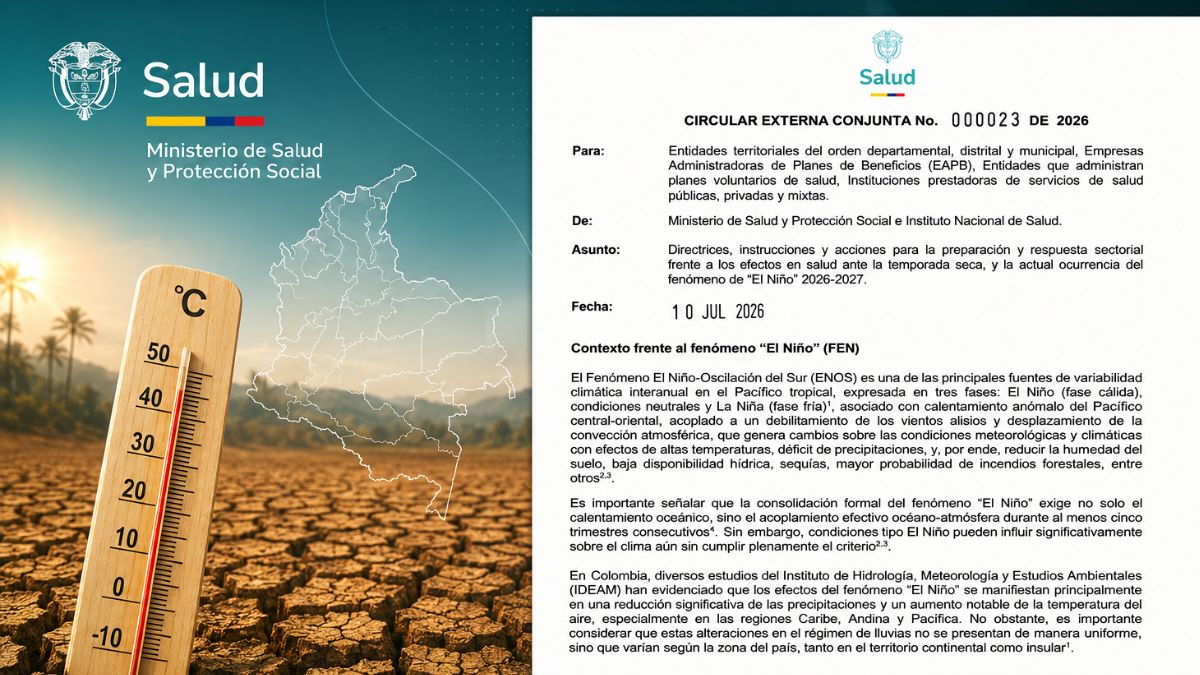 Minsalud activa directrices sanitarias ante el Fenómeno El Niño 2026-2027