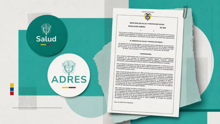 Proyecto de Resolución modifica el reintegro de recursos del sistema de salud y amplía el papel de la ADRES