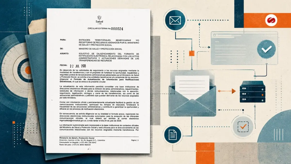 Circular 024 Entidades receptoras de recursos de Minsalud deberán mantener actualizados sus canales de notificación