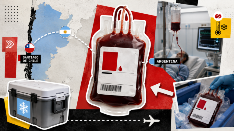 Argentina envió por primera vez sangre extremadamente rara a Chile para una paciente crítica