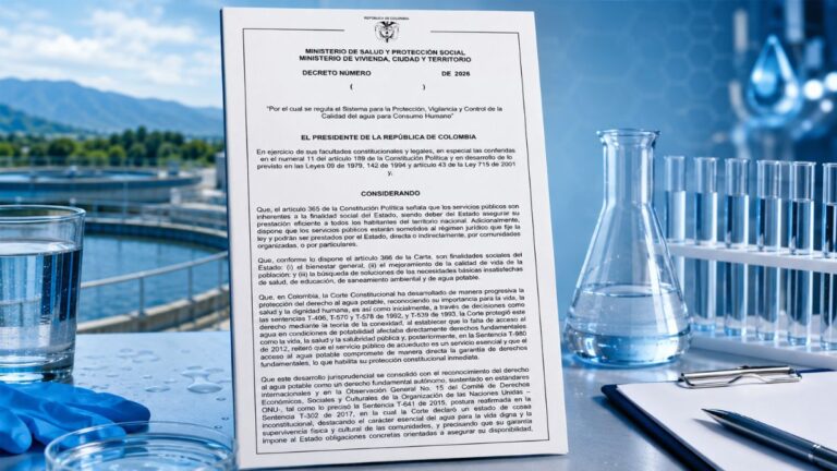 Proyecto de decreto cambiaría la vigilancia de la calidad del agua para consumo humano en Colombia
