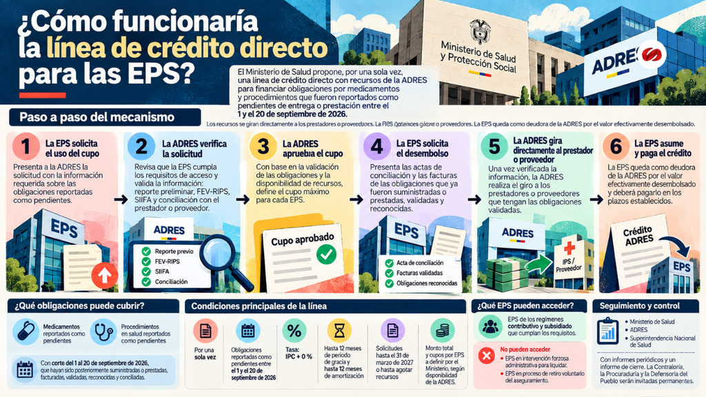 Minsalud plantea línea de crédito para EPS: conozca la tasa, los plazos y cómo ADRES giraría los recursos - Proyecto de Resolución 1 Como funcionaria la linea de credito para EPSv