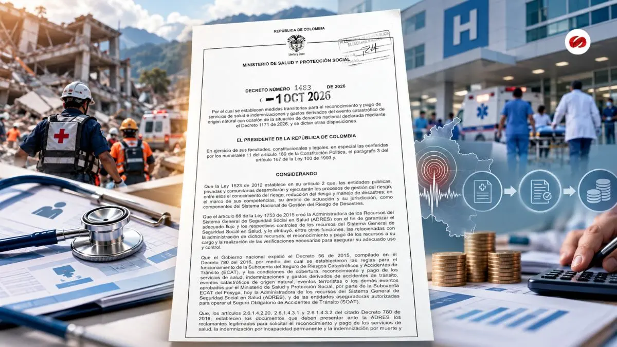 Decreto 1483 de 2026 establece medidas transitorias para pagos e indemnizaciones tras el sismo