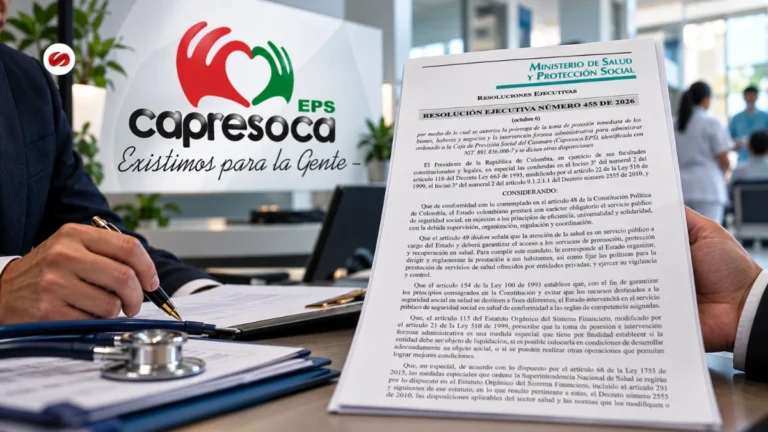 Gobierno prorroga intervención de Capresoca EPS hasta octubre de 2027 conozca las razones de la decisión