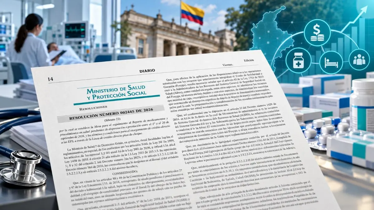 Minsalud reglamenta créditos directos a las EPS para financiar medicamentos y procedimientos del Plan de Choque - Resolución 2445 de 2026