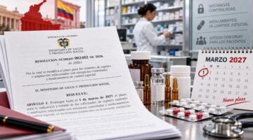Resolución 2482 de 2026 amplía hasta marzo de 2027 el plazo para registrar medicamentos de control especial en Colombia