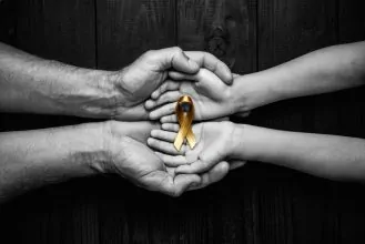 Golden,Ribbon,Childhood,Symbol,Of,The,Fight,Against,Cancer,In