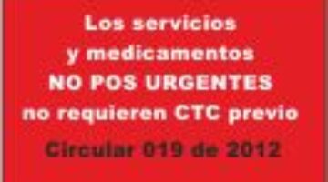 Servicios NO POS urgentes sin CTC