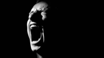 Black,And,White,Photo,On,A,Black,Background,,Distorted,Face