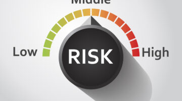 Risk,Button,Pointing,Between,Low,And,High,Level,,Vector,Graphic