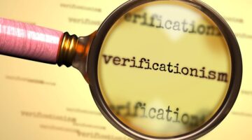 Word,Verificationism,And,A,Magnifying,Glass,Enlarging,It,To,Symbolize