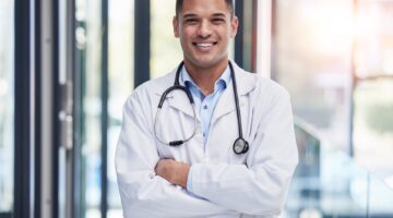 Portrait,,Man,Doctor,And,Smile,With,Arms,Crossed,,Confidence,And