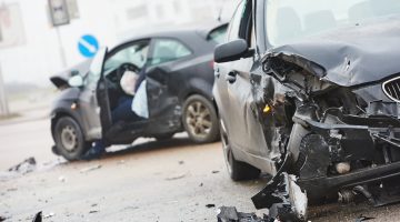 Car,Crash,Accident,On,Street,,Damaged,Automobiles,After,Collision,In