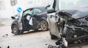 Car,Crash,Accident,On,Street,,Damaged,Automobiles,After,Collision,In