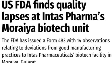 INTAS PHARMACEUTICALS CON 14 OBSERVACIONES DE LA FDA - CUIDADO CON ESTOS MEDICAMENTOS